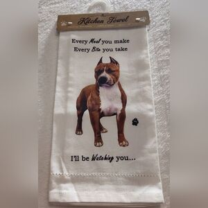 Brown and White Dog Print Towel